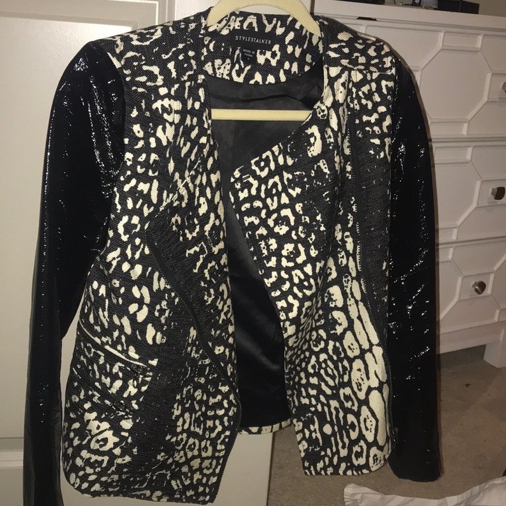 Animal Print w/ patent leather sleeves